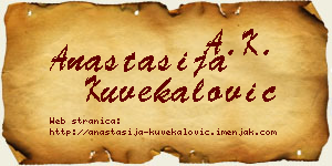 Anastasija Kuvekalović vizit kartica